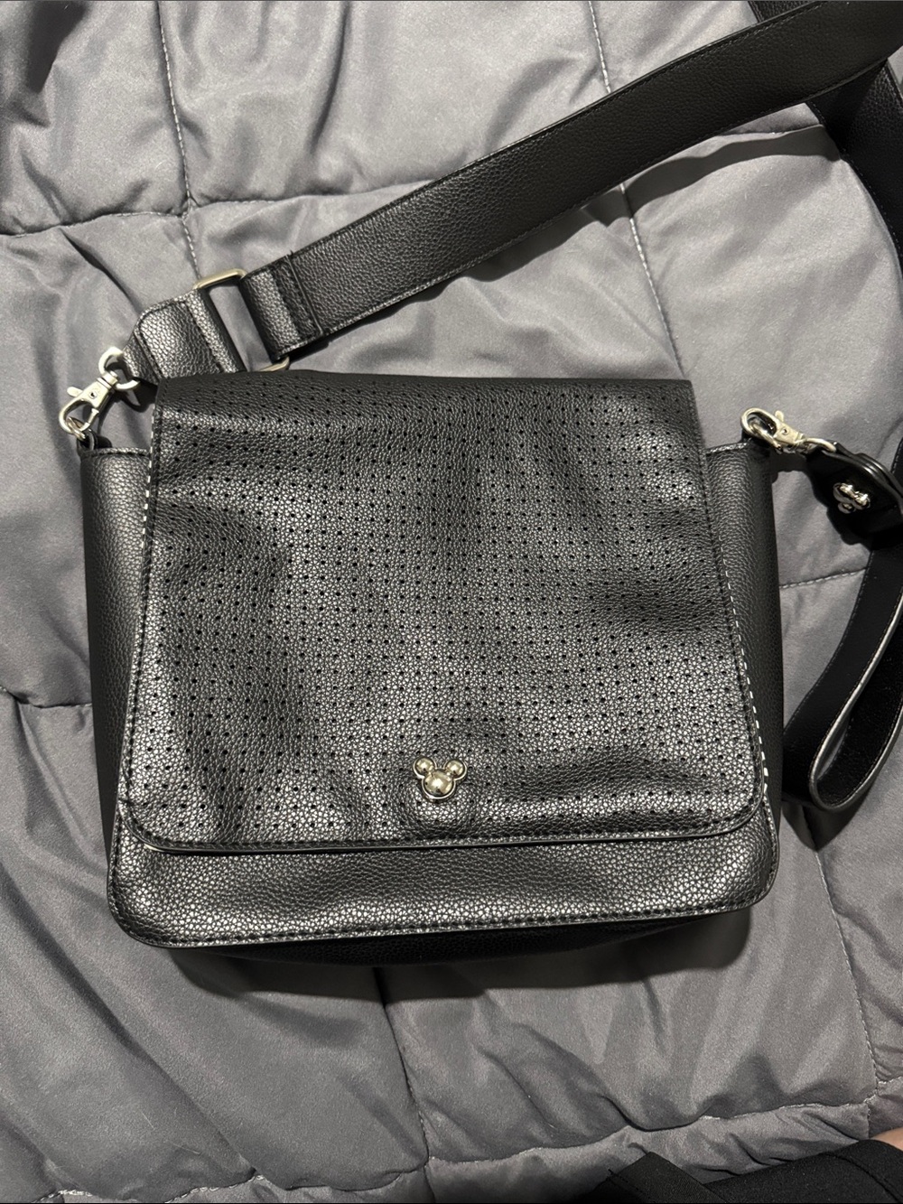 Disney Black Striped Crossbody Tote